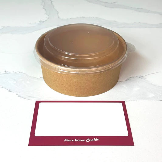 Bowl & Lid, Kraft 32oz w/plastic lid (50/sleeve)