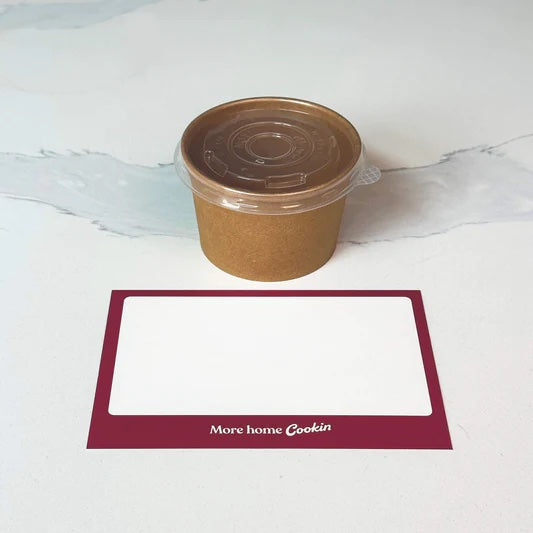 Bowl & Lid, Kraft 8oz w/plastic lid (50/sleeve)